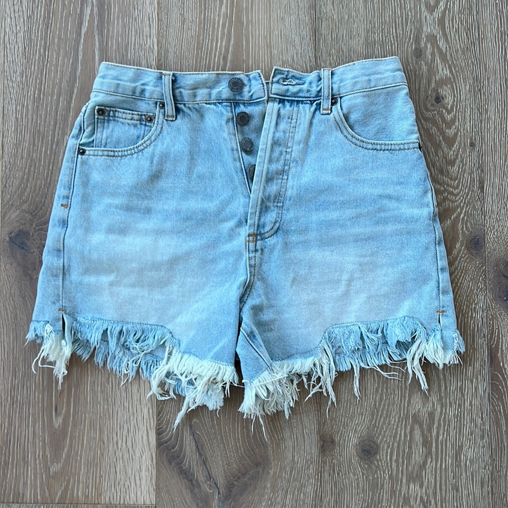 By together light wash, high rise jeans shorts